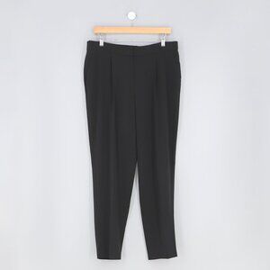 AKRIS PUNTO Black Pleated Polyester Dress Pants Size US10